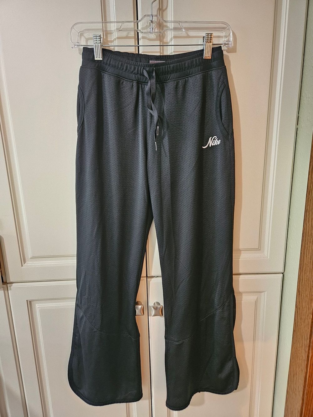 Vintage Nike Y2k 2000s Youth Black Mesh Track Pants Athletic Department Feminine